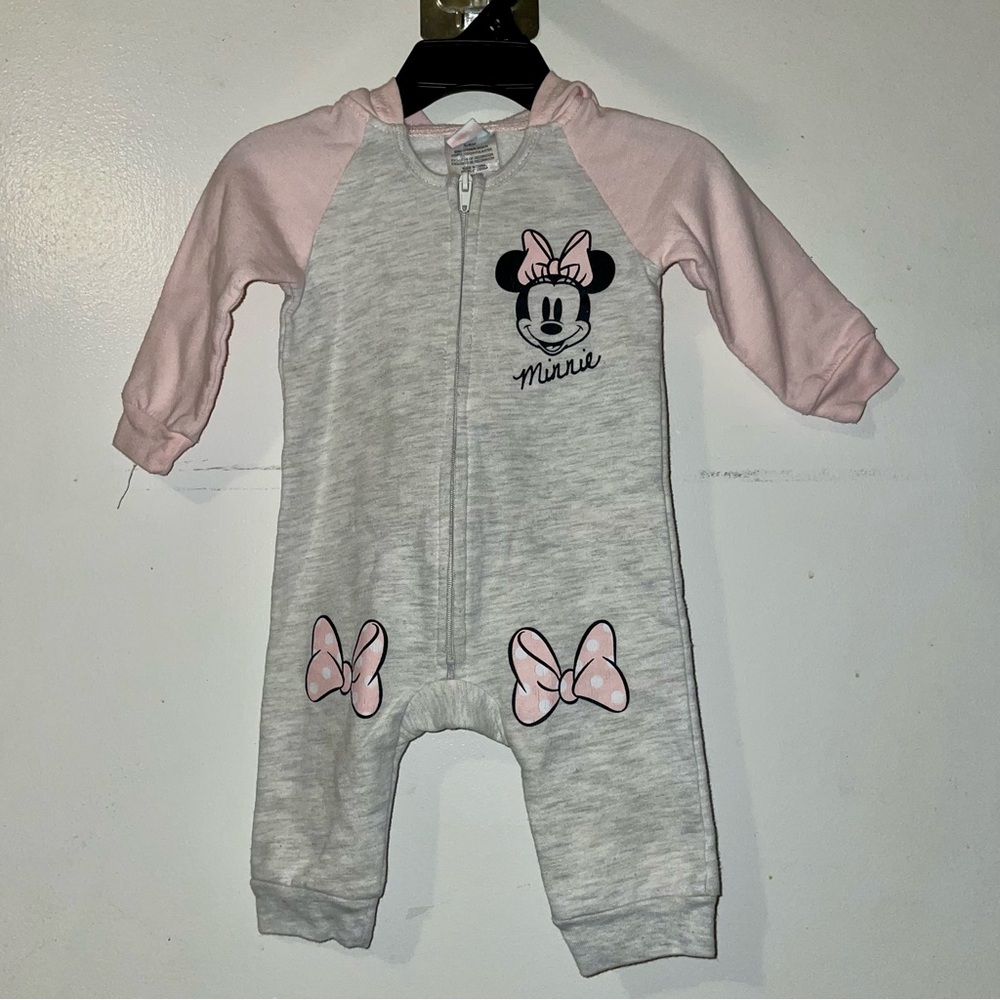 Disney Minnie Mouse Grey and Pink Romper